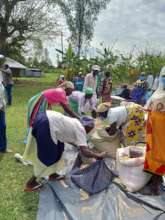 Parents receiving maize