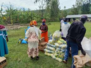 Parents lining up for food donations