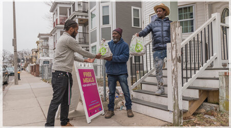 Distributing 200 bags of food from home/week