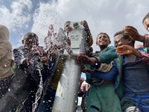 KIds Playing with Water in Amhara region