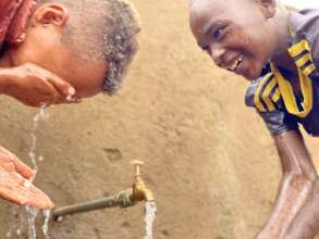 Kids playing with water