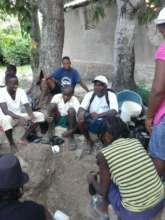 Community filling bags with soil & mulch