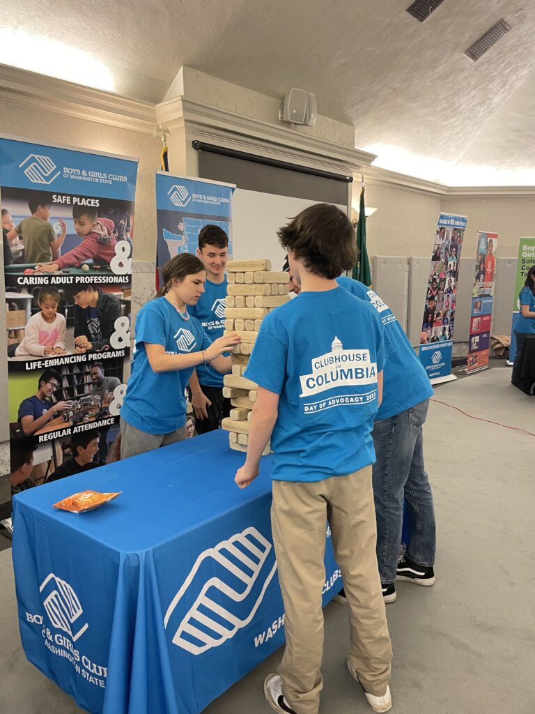 King Co teens playing Jenga at 2023 Advocacy Days