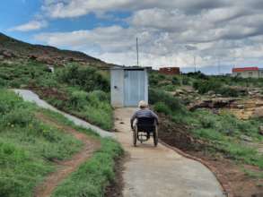Thandeka on her newly constructed drive way