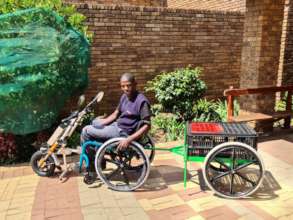 E-Wheelchair with trailer.