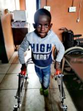 Nkosi trying out new walking frame