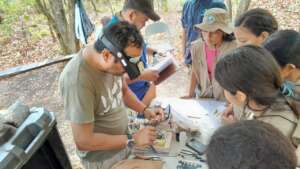 Jr. Rangers observing recent bird-banding session