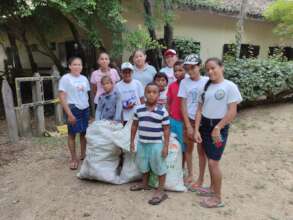 Jr. Rangers and staff after beach cleanup