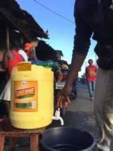 Simple handwashing stations in Kibera