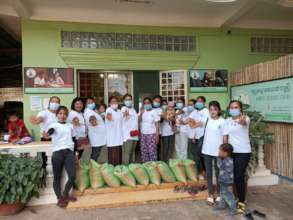 Food and hygiene parcels being received.