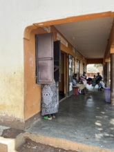 Patients waiting at clinic in March dry season