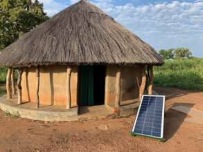Solar panel outside the maternity hut in Agwata