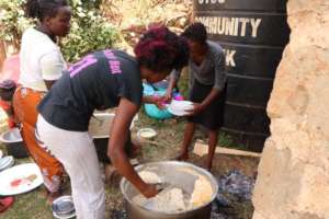 Cooking food outside our centre