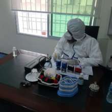 Wearing full protective equipment