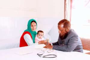 Patients being examined before lock down