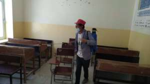 classroom sanitized at Baba