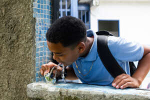 Water fountains in the school playground, 2023.