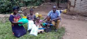 Family receiving food