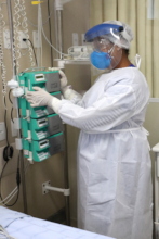 Health professional wearing Protective Equipments