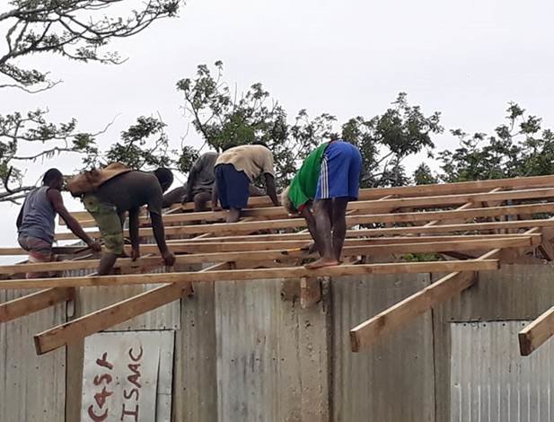 building of the wooden structure