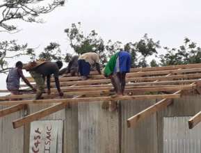 building of the wooden structure
