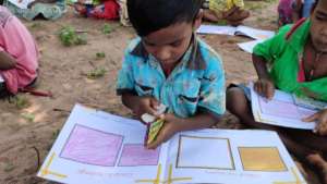 Indian children enjoying learning in COVID19