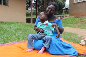 Achild with a caretaker