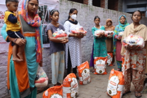 Ration kits distribution to the poor women