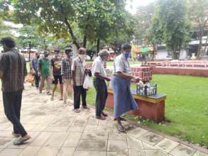 meal distribution at Panjim