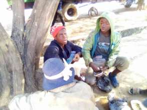 Chatting with street boys during Kimbilio outreach