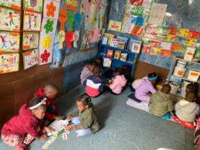 Children learning language through games