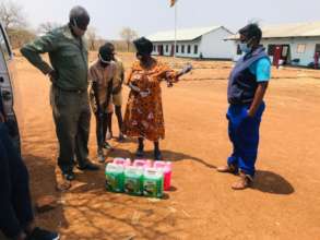 Sanitation equipment being distributed