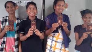 Girls with free chocolates