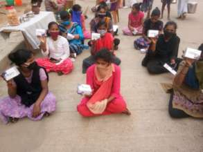 Girls with free sanitary pads