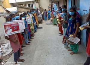 Sanitary pad distribution and public education