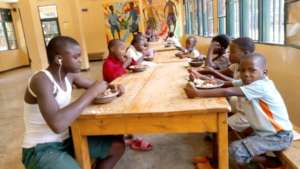 EDD Kids having lunch at the center