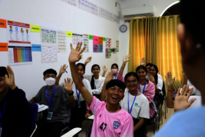 Students enjoying English class