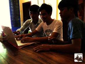 Student group in Learning Center presenting work
