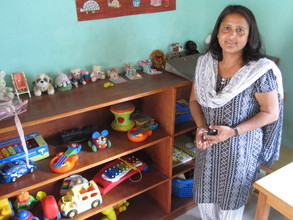 Bina in one of the new classrooms