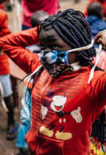 Mask Giveaway at a community children's home