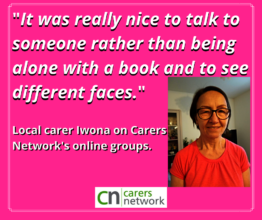 Local carer Iwona who enjoys the online groups