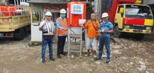 Handwashing station set up near Jakarta, Indonesia