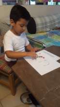 Santi doing his homework :)