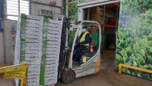 A food bank warehouse worker in Israel