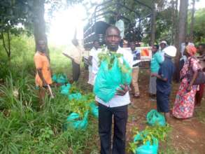 A farmer receives seedlings of indigenous species