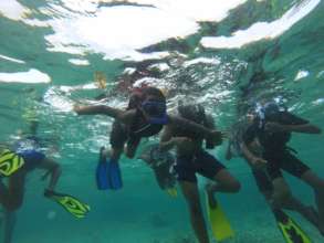 BVI kids snorkeling "World Oceans Day"