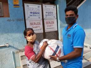 Donating food groceries for poor dailywage workers