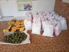 Food prepared for aid at the Ndera sector