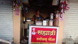 A snack shop put up by a woman beneficiary