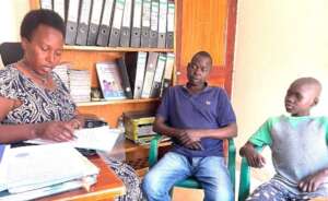 Peter and his dad at the hostel